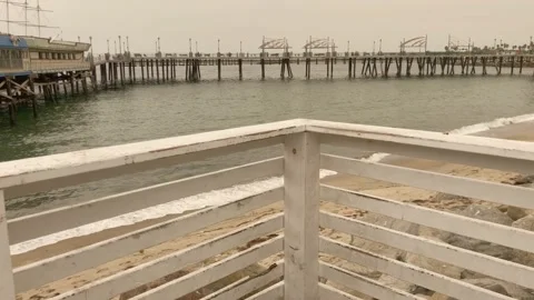 Walking up to overseeing pier Stock Footage 140759583