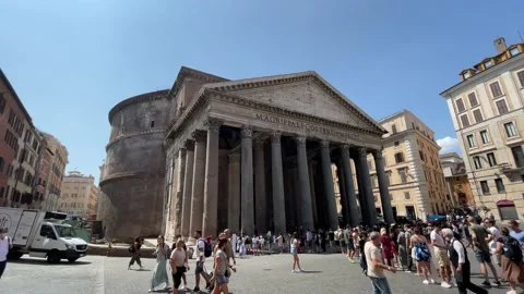 Walking up to the Pantheon Stock Footage 159548955
