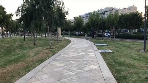 Walking at the Park in Limassol Stock Footage 91222541