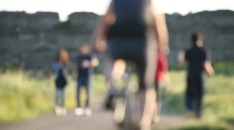 Walking in the park (out-of-focus) Stock Footage 11132296