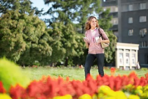 Walking in the park. Stock Photos