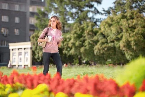 Walking in the park. Stock Photos