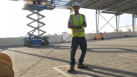 Walking In A Parking Garage Stock Footage 123947699