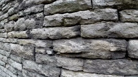Walking Past A Stone Wall Stock Footage 46909305