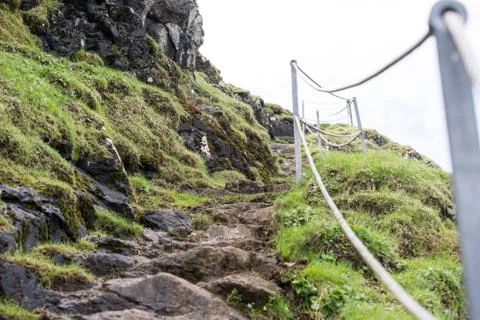 Walking path along a cliff Stock Photos