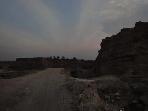 Walking path in the Brown Canyon area of Semarang, at dusk Stock Photos