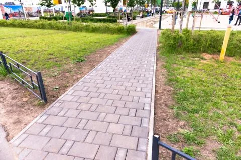 Walking path in the city Stock Photos