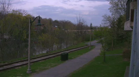 Walking path at dusk Stock Footage 401382