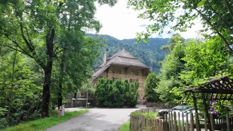 Walking Path Near Le Grand Chalet Historic Building Stock Footage 340363617