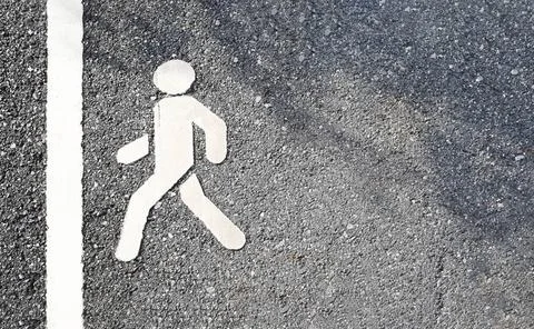 Walking path on the road. Exercise and workout concept. Outdoors activity ... Fotos de archivo