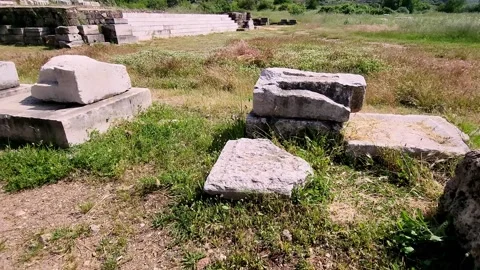 Walking Path to Sardis Artemis Temple Ruins, Turkey Stock Footage 337373629