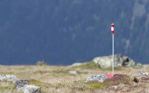 Walking path sign in Austria Stock Photos