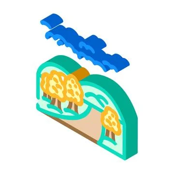Walking path slow living isometric icon vector illustration 스톡 일러스트