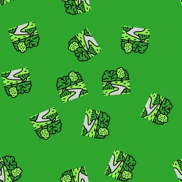 Walking path slow living vector seamless pattern Stock Illustration