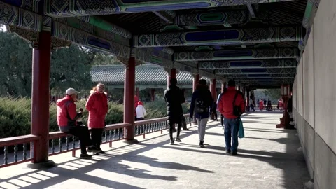 Walking path in the Temple of Heaven in Beijing Stock Footage 134848620