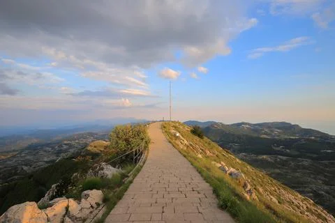 Walking path at the top of the mountain Photos
