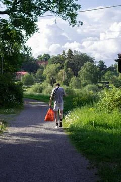 Walking On A Path (Universitetet) Stock Photos