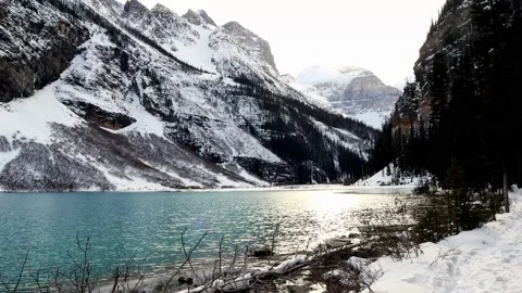 Walking Path View at Lake Louise Stock Footage 144968276