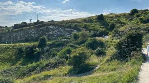 Walking Path on the White Cliffs of Dover Stock Photos