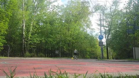 Walking paths in city park at summer day timelapse Vidéo 78018776