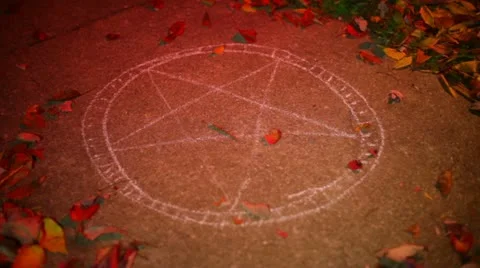 Walking on pentagram Stock Footage 12630101