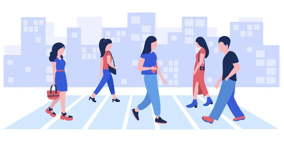 Walking people Stock Illustration
