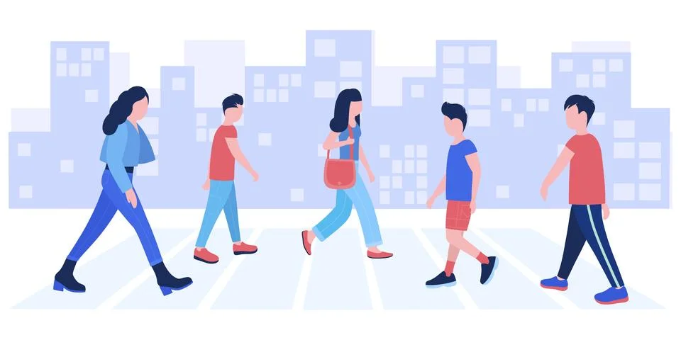 Walking people Stock Illustration