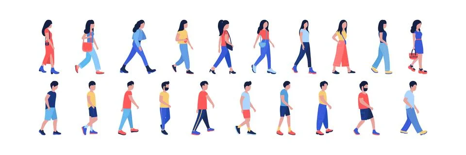 Walking people Stock Illustration