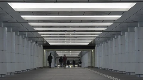 Walking People in the Imperial Underground Passage Stock Footage 332806435