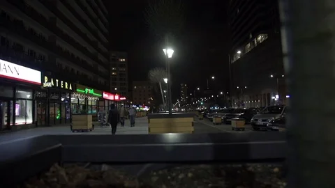 Walking people at night Stock Footage 72256358