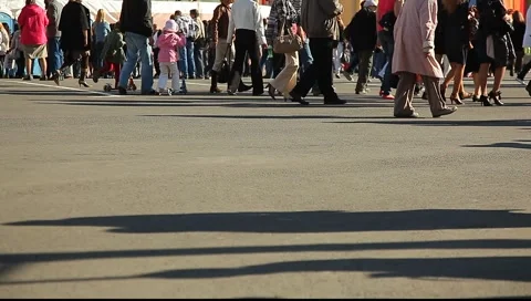 Walking peoples legs Stock Footage 5641929
