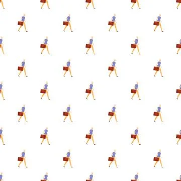 Walking person with briefcase seamless pattern Illustrazione stock