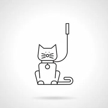 Walking pets services flat line vector icon Stock Illustration