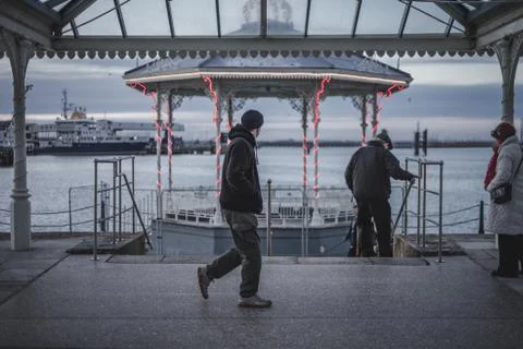 Walking on the pier Stock Photos