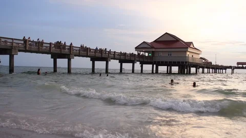 Walking at the pier (with sound) Stock Footage 92000804