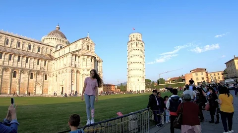 Walking in Pisa Stock Footage 98097396