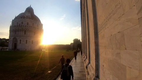 Walking in Pisa Stock Footage 99537093