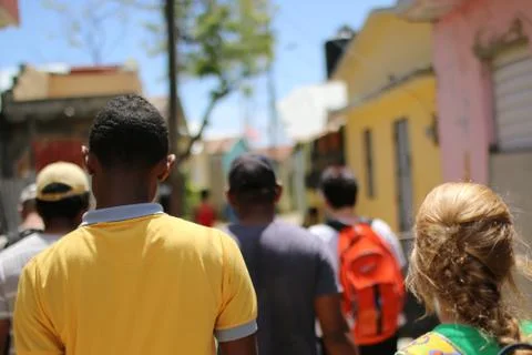 Walking in Poor Dominican Republic Stock Photos