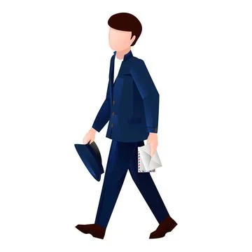Walking postman icon cartoon vector. Mail man Illustration