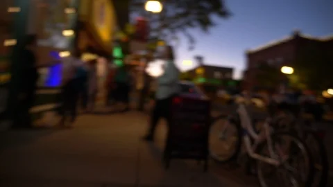 Walking POV of a drunk or high person in the city at night Video stock 94732088