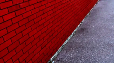 Walking Pov red wall point of view Stock Footage 8663825