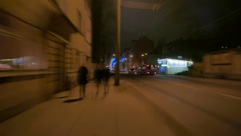 Walking POV through the city Hyperlapse. 4K UHD Video stock 71124019