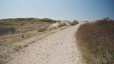 Walking POV, through the dunes Stock Footage 129073633
