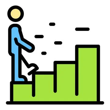 Walking process graph icon color outline vector Stock Illustration