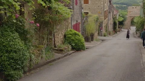 Walking the quiet roads of Domme Stock Footage 293201760