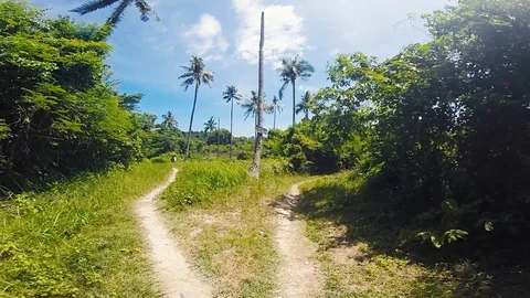 Walking on Rabbit Island, Kaoh Tonsay in Cambodia Stock Footage 100786537