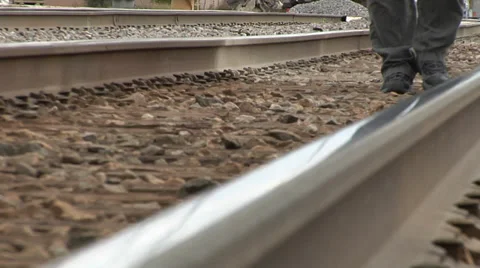 Walking On Railroad Tracks Видео 33517722
