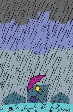 Walking In The Rain イラスト素材