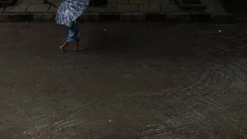 Walking-in-the-rain-India Video stock 139919297
