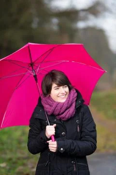 Walking in the rain Stock Photos
